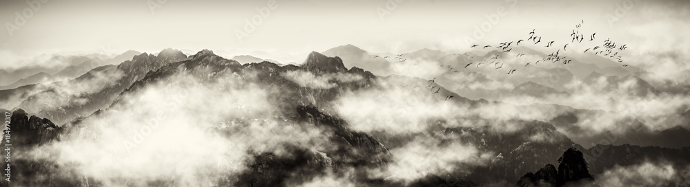 中国黄山风景秀丽