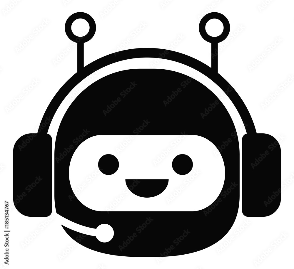 Black chatbot vector icon