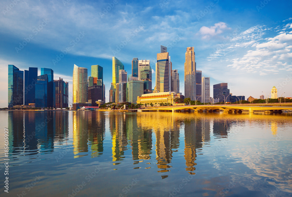 Singapore skyline at the sunrise, Singapore