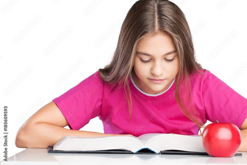 Young Girl Studying