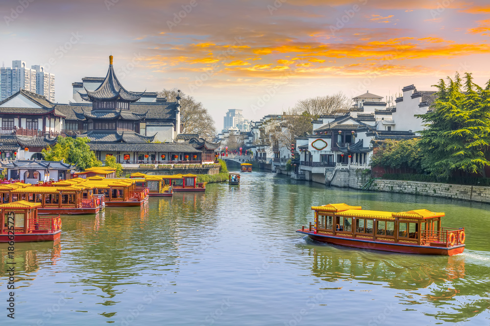 Nanjing Qinhuai River old building