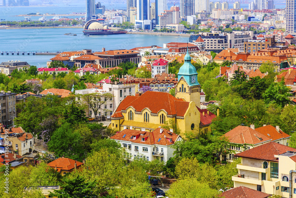 Qingdao city architecture scenery and skyline