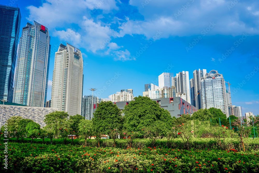 The architectural landscape of the city I and the beautiful skylinev