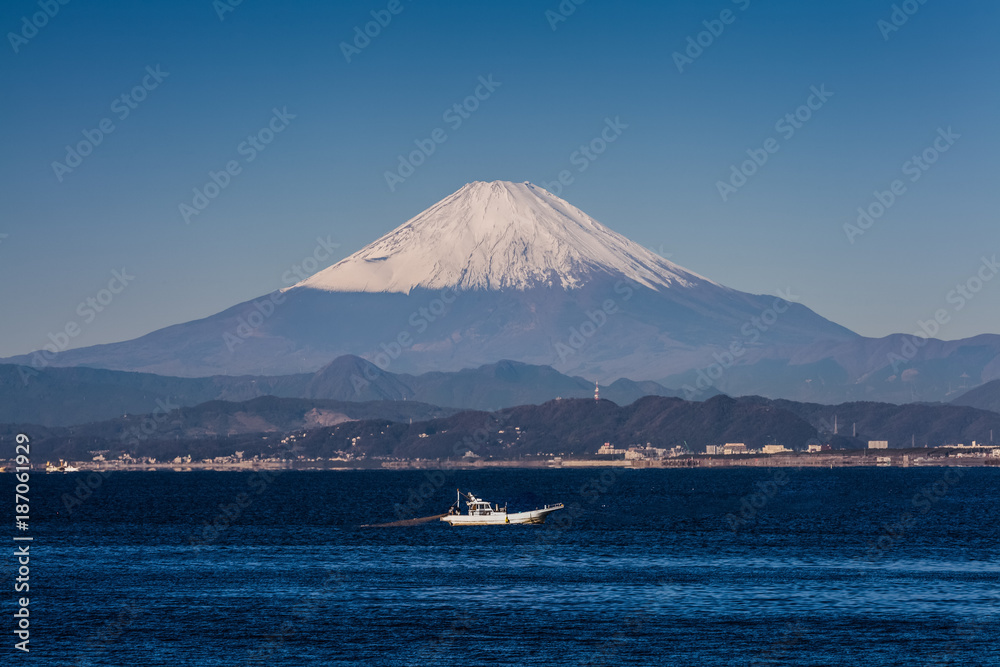 Mount Fuji and sagami bay at Kanagawa prefecture