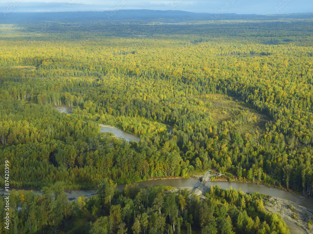 Aerial view of South Central Alaska. United States of America (USA).