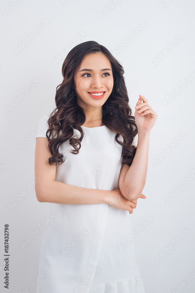 Friendly smiling young pretty asian woman portrait.