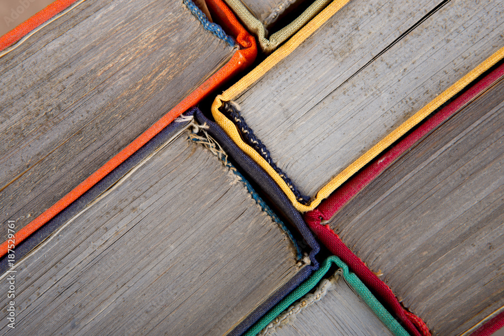 Education background - group of books close up