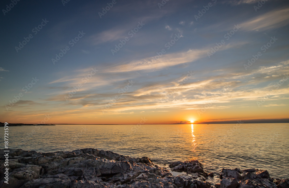 Sunset on Balkhash Lake