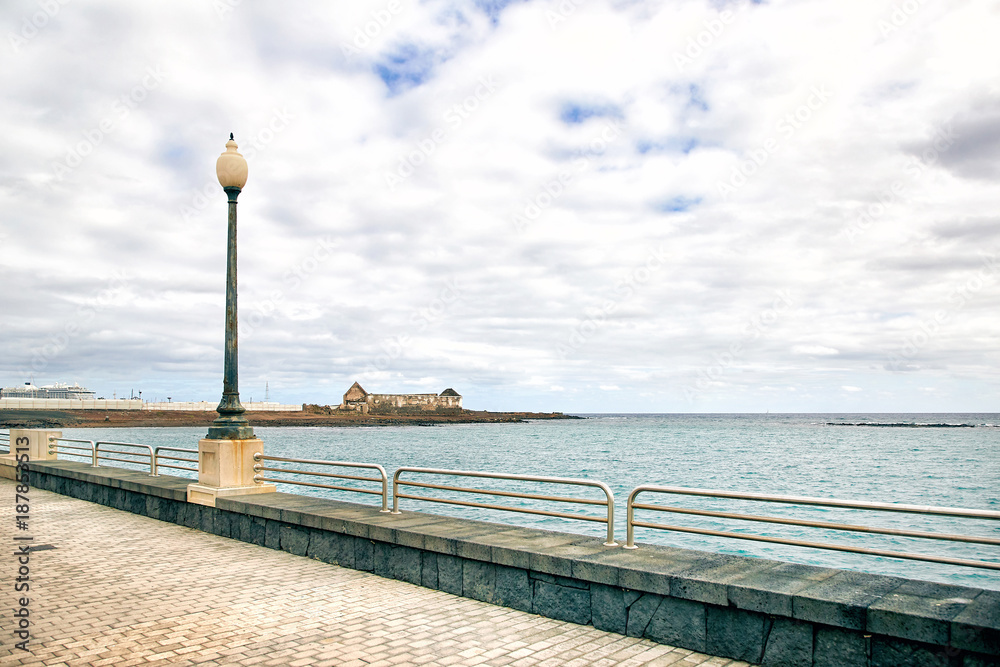 Walking street along Atlantic Ocean in Arrecife