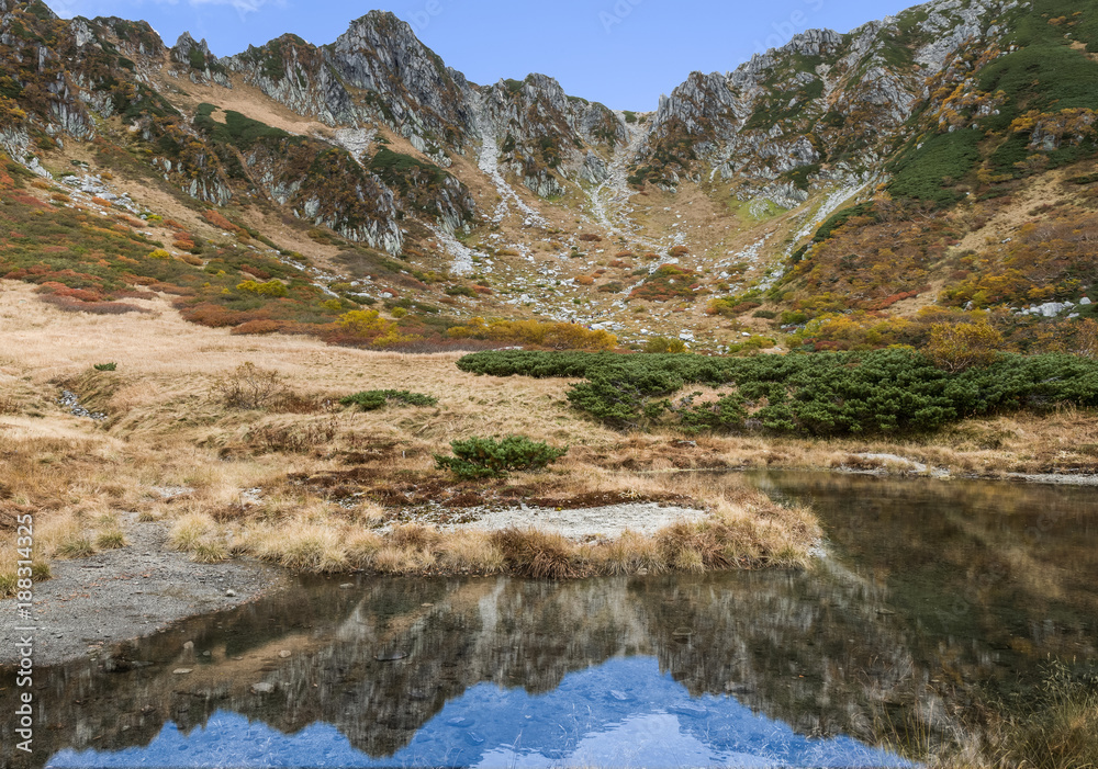 小松竹峰是日本中部阿尔卑斯山脉的最高峰，海拔2956米。