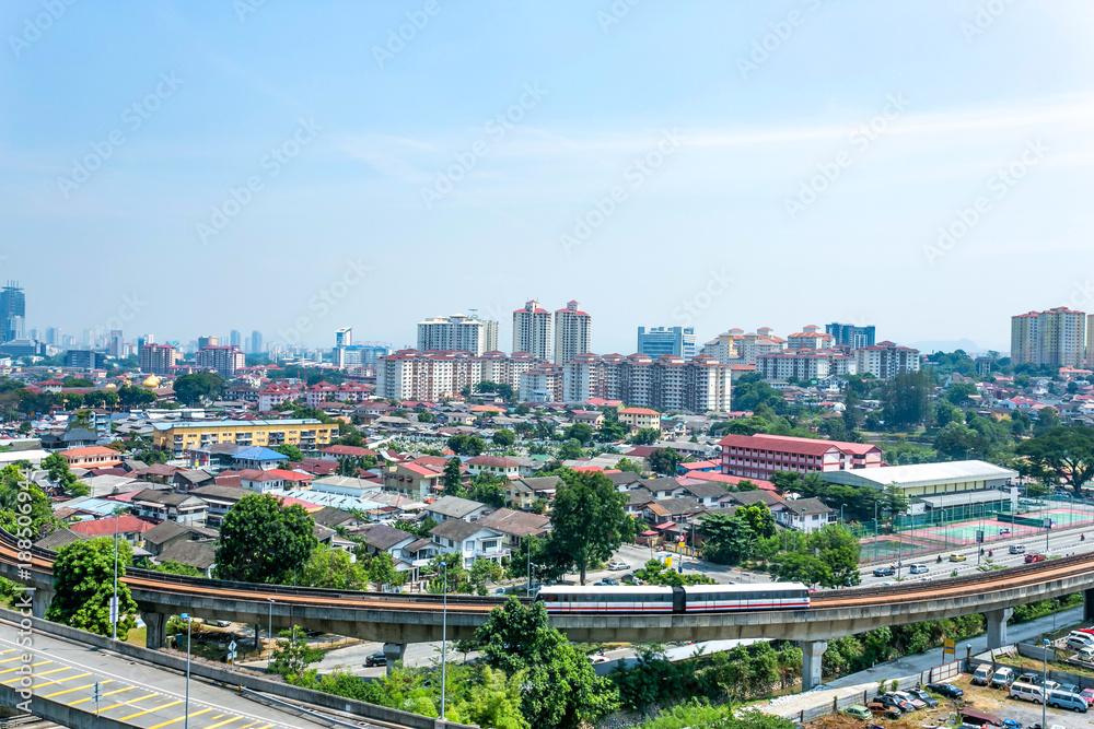 aerial view of modern cityscape