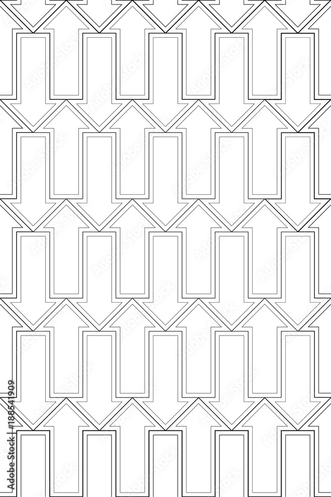 Seamless pattern of arrows of different directions.