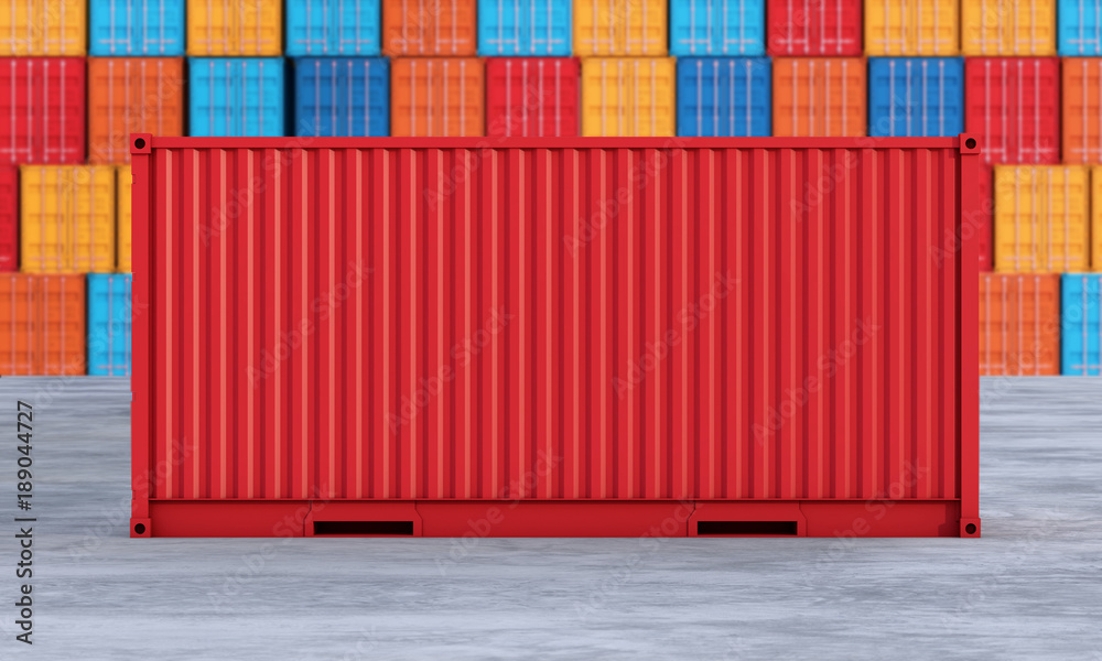 Stack of containers box, Cargo freight ship for import export business