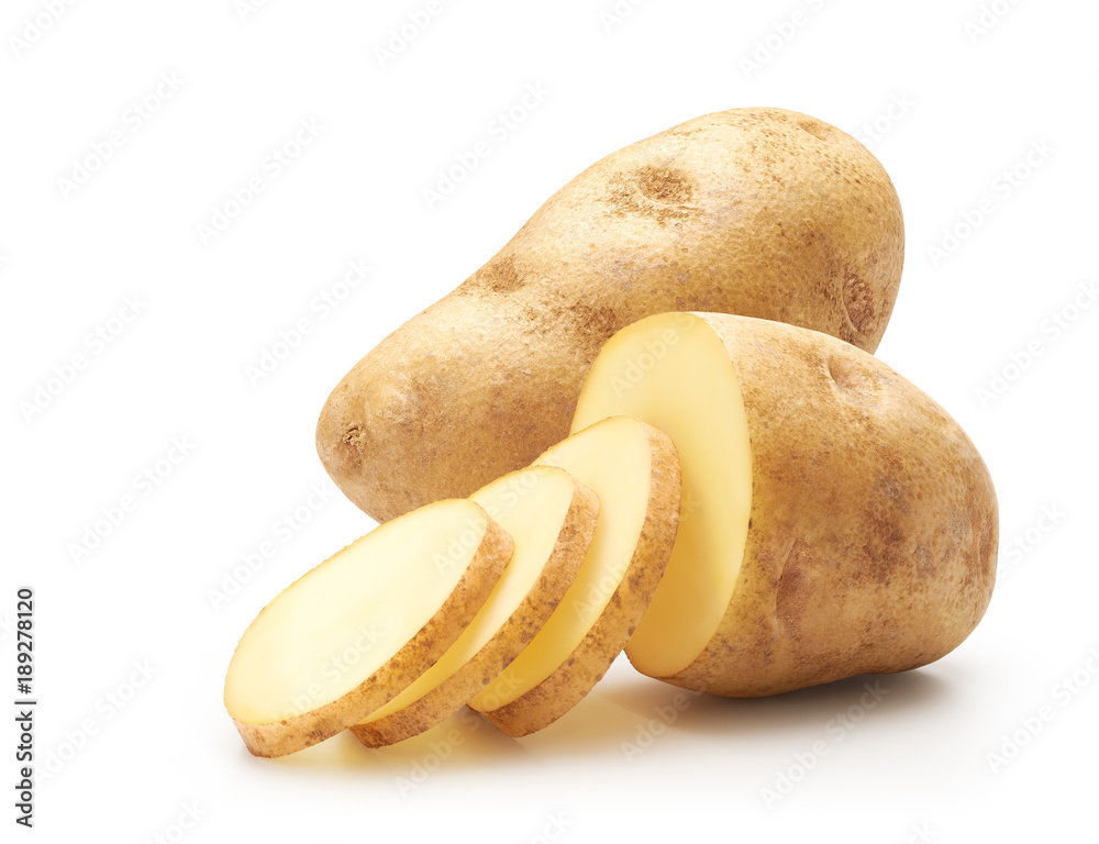 Potatoes isolated on white background