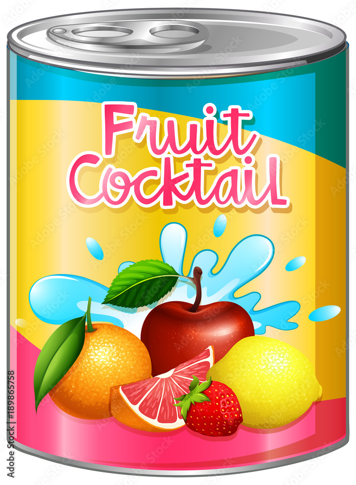 Fruit cocktail in aluminum can