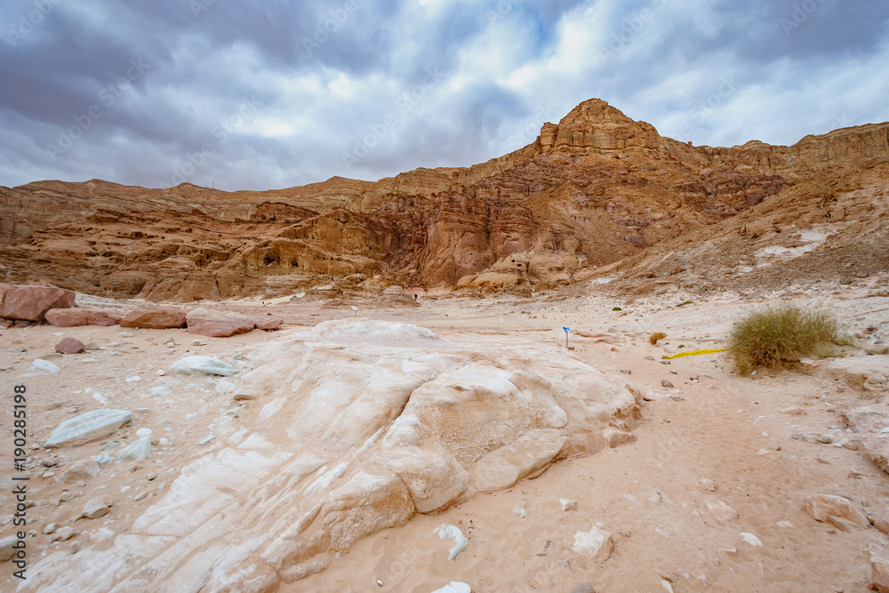 View of rocky landscape in Timna park, Israel