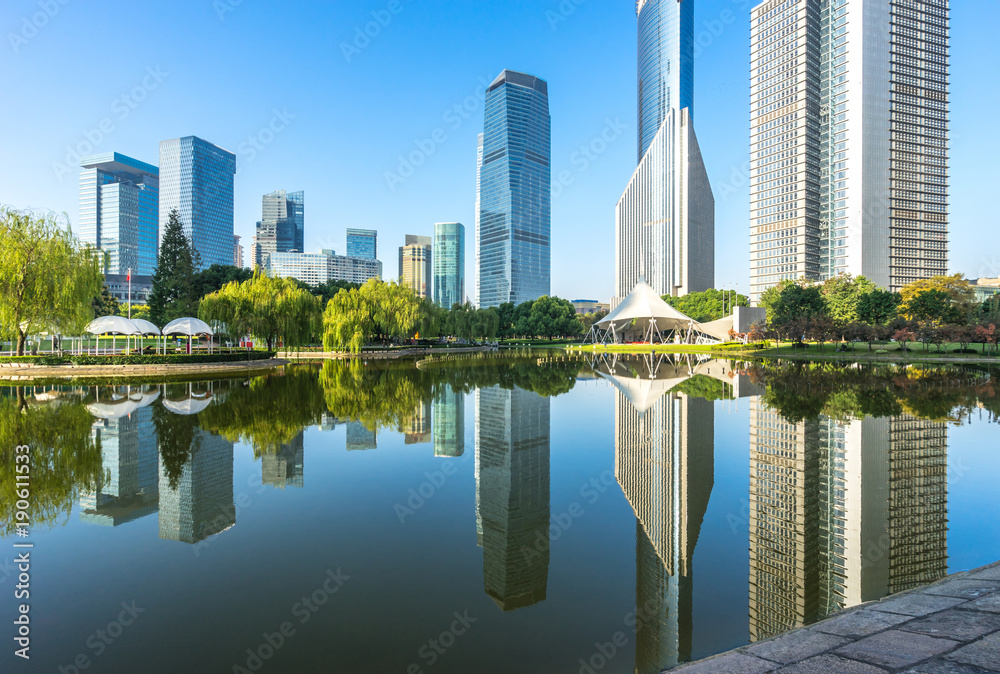 modern office building and skyscape