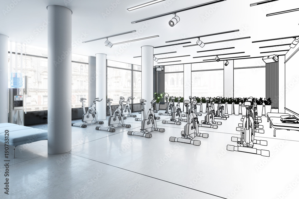 Ergometer im Fitness Zentrum（滑雪）