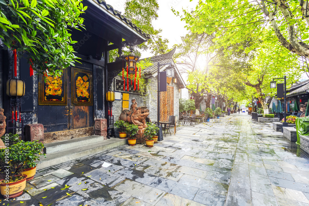 Old buildings in Kuan Alley and Zhai Alley, Chengdu, Sichuan