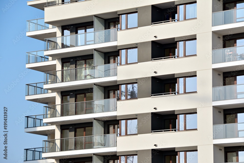 Facade of a modern apartment building