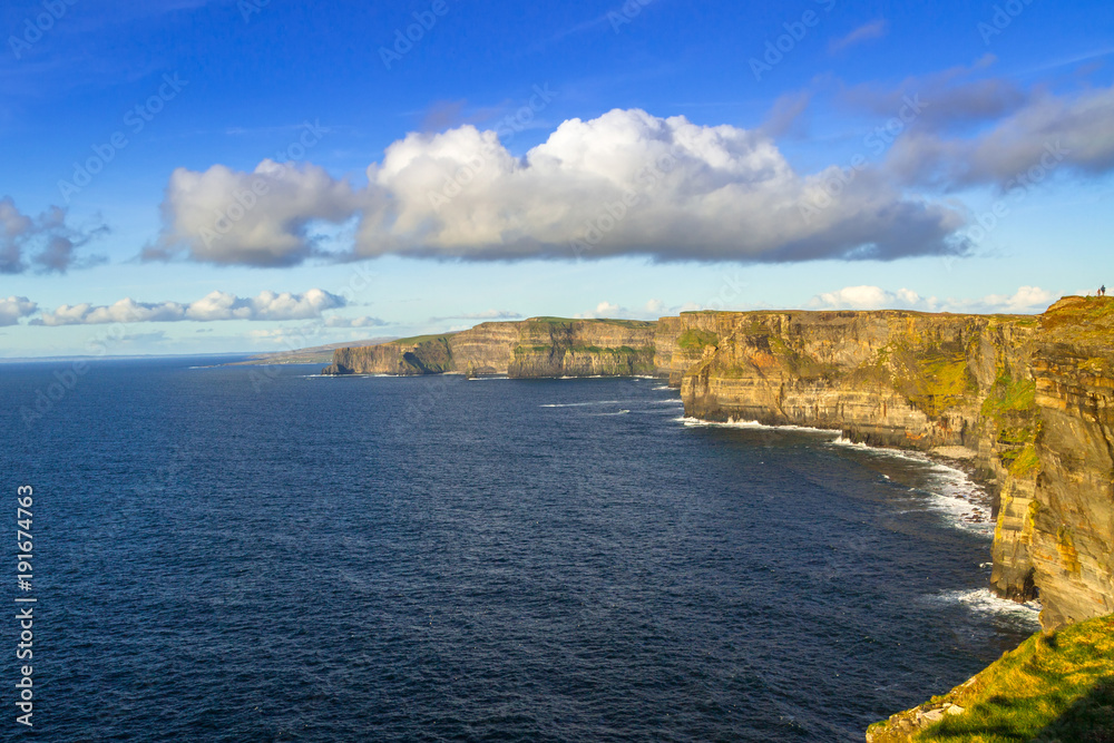 Cliffs of Moher in Ireland at sunny day, Co. Clare