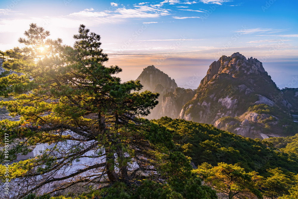 中国黄山日出