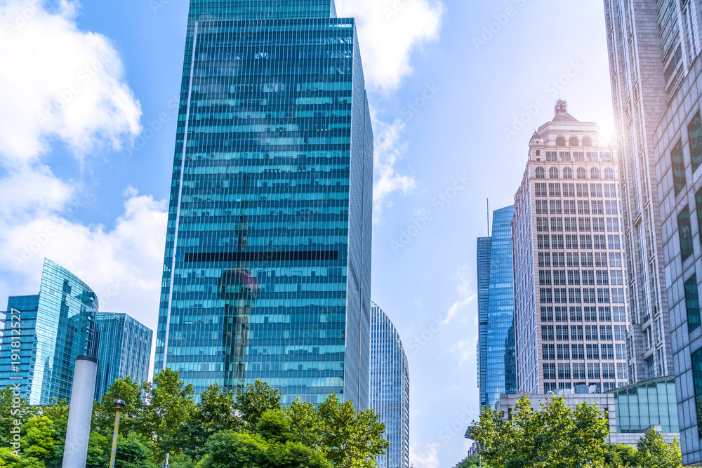 Urban building skyscrapers in Shanghai Financial District