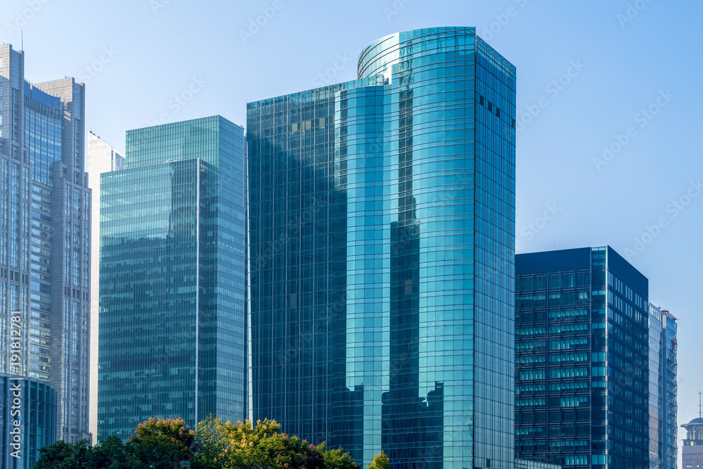 Urban building skyscrapers in Shanghai Financial District