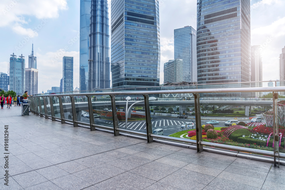 Urban architectural landscape in Lujiazui, Shanghai