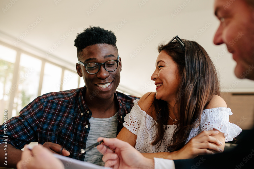 Young couple renting a new house