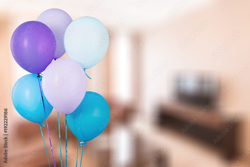 Colorful balloons with happy