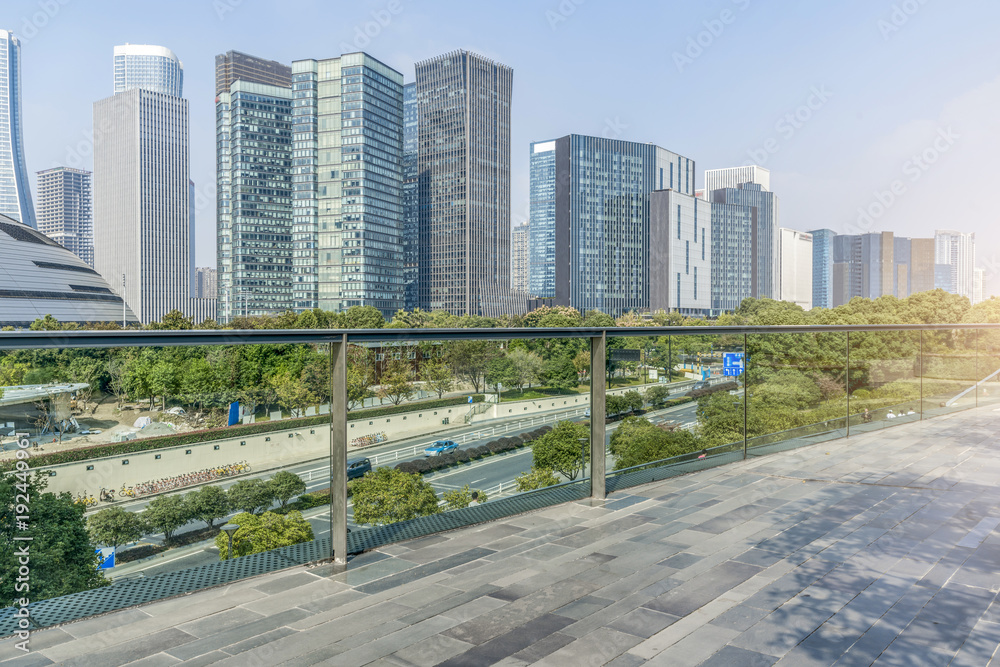 Urban building landscape skyscrapers in Hangzhou Financial District