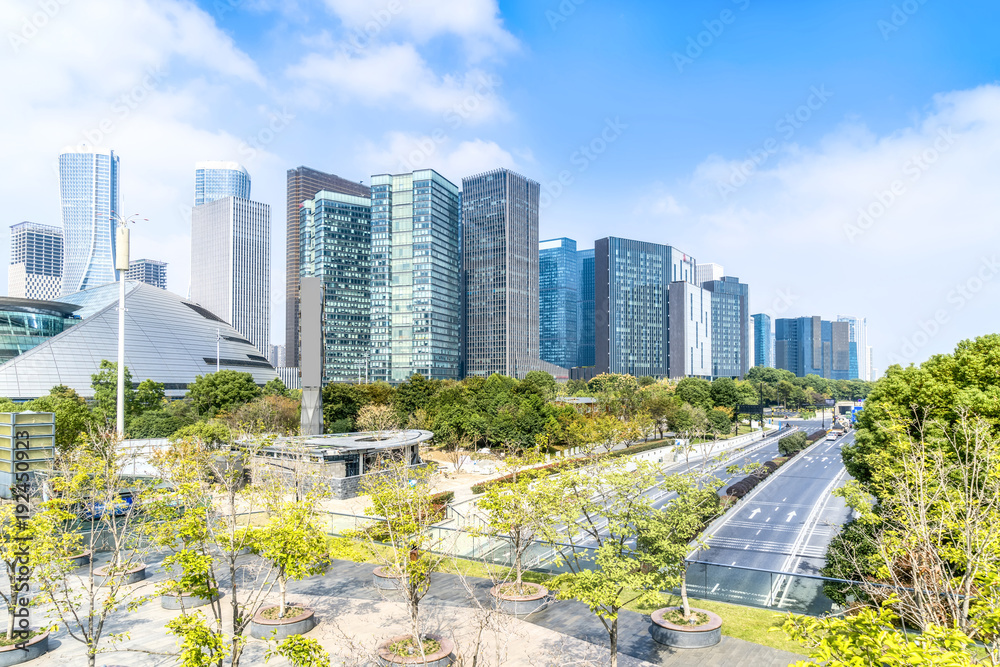 城市广场建筑景观摩天大楼