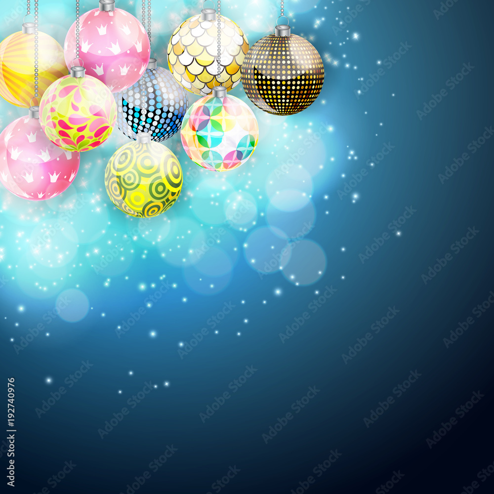 Merry Christmas and New Year Background. Vector Illustration