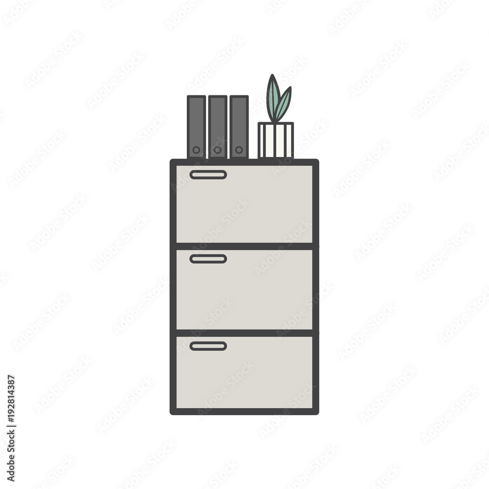 Illustration of office cabinet icon