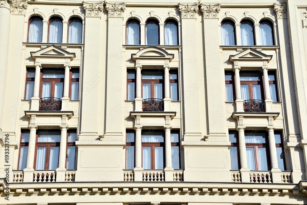 beautiful old facade at a historic building