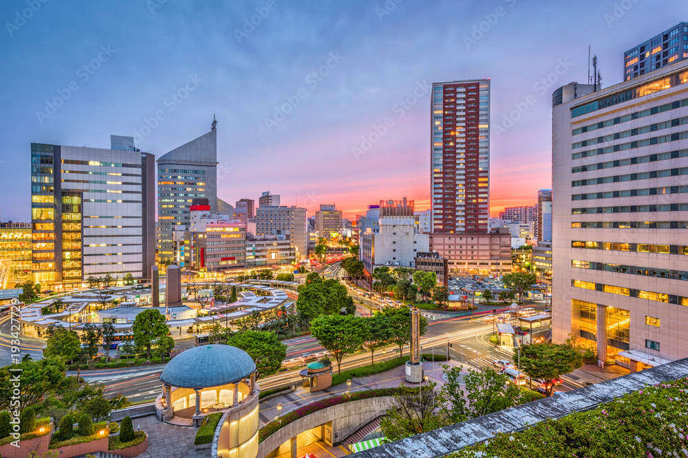 日本滨松市市中心城市景观。