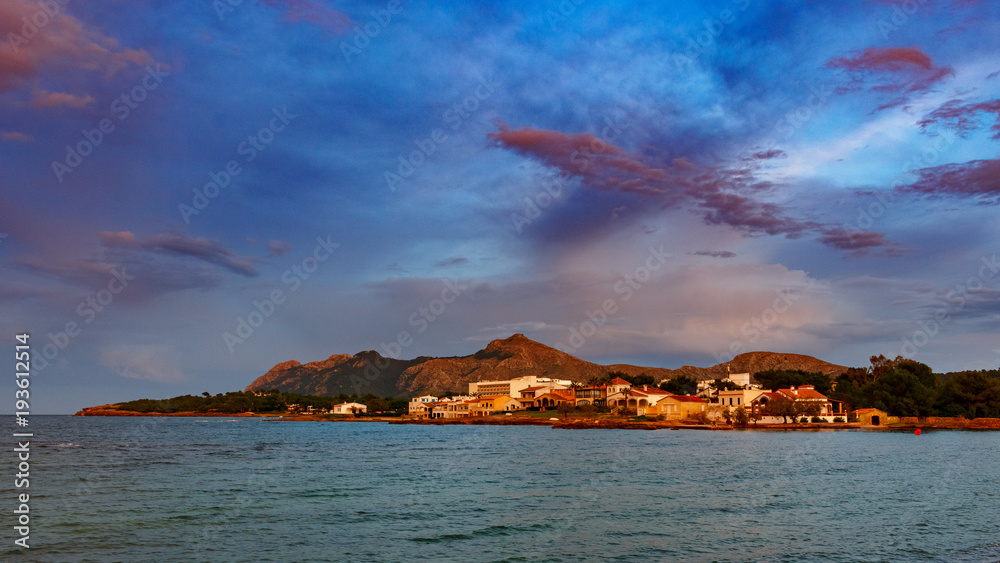 Sundown in harbor Alcúdia