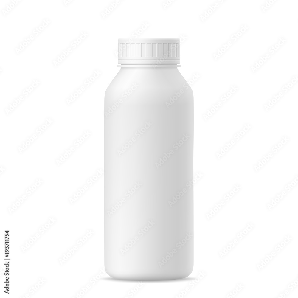 3d mockup of plastic milk, yogurt bottle