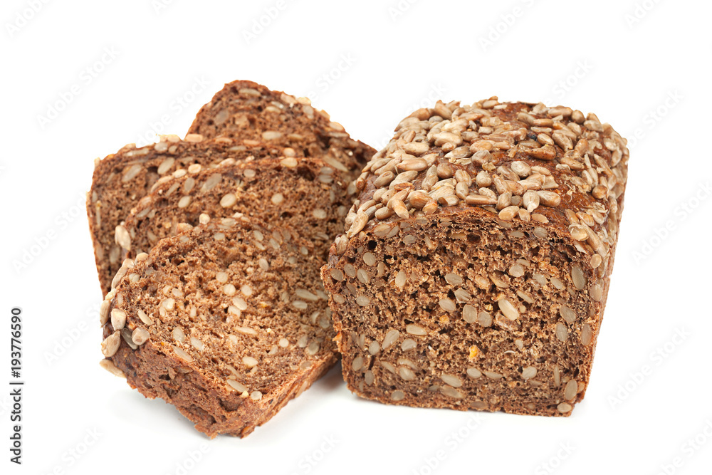 Brown bread bun with sunflower