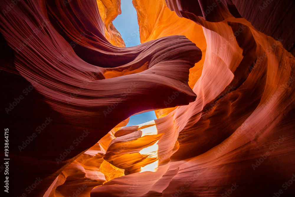 Amazing sandstone formations in Antelope Canyon, Arizona, USA