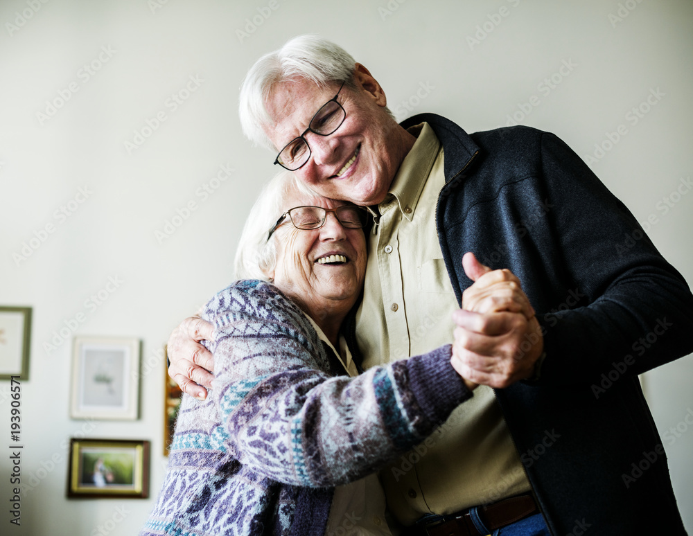 Senior couple dancing