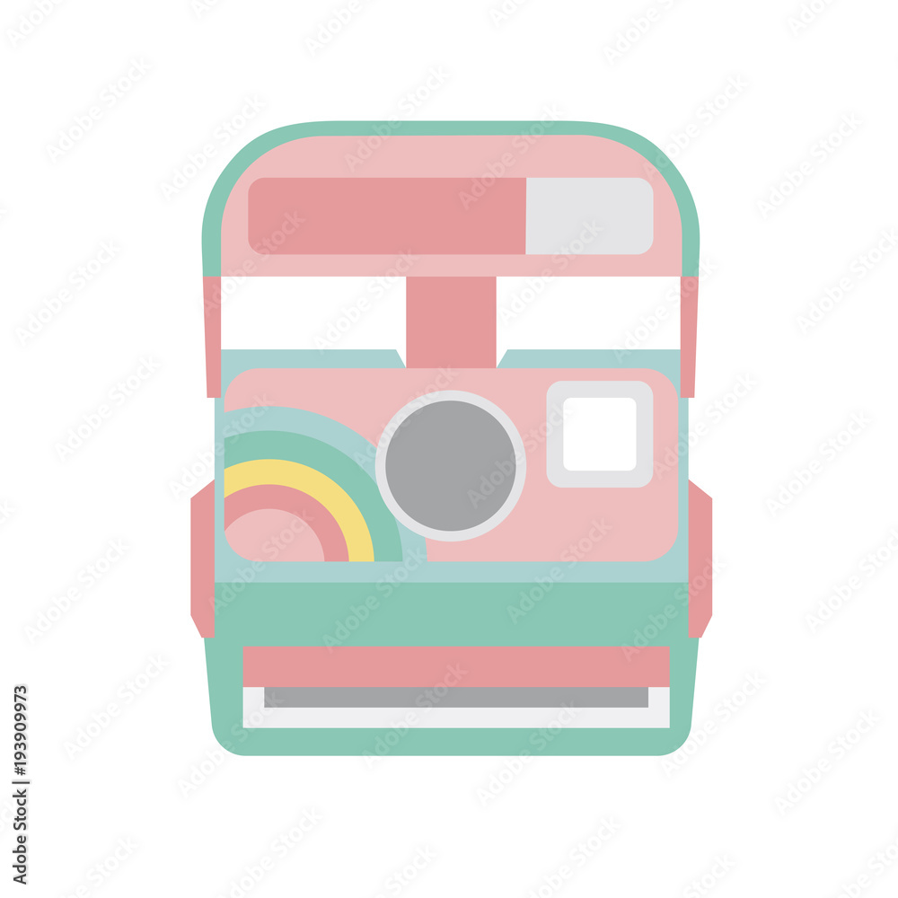 Illustration of pastel instant camera icon