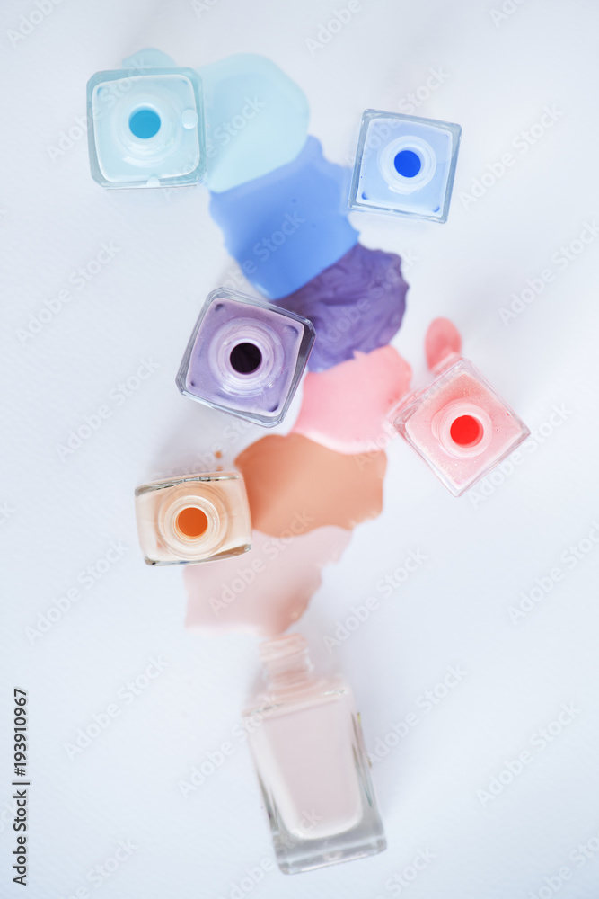 Flat lay of woman cosmetic isolated