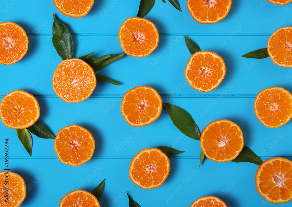 Orange on wooden background.