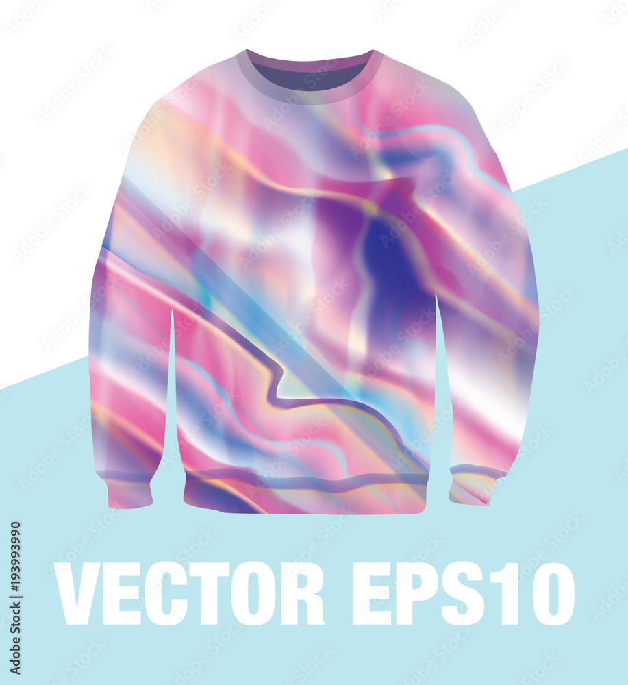 Holographic clothes vector iridescent rainbow colors