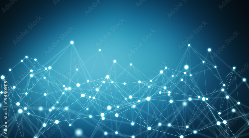 Connections system and datas exchanges 3D rendering