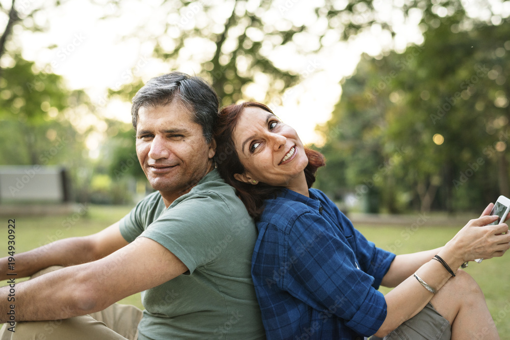 Couple spending time together on a picnic