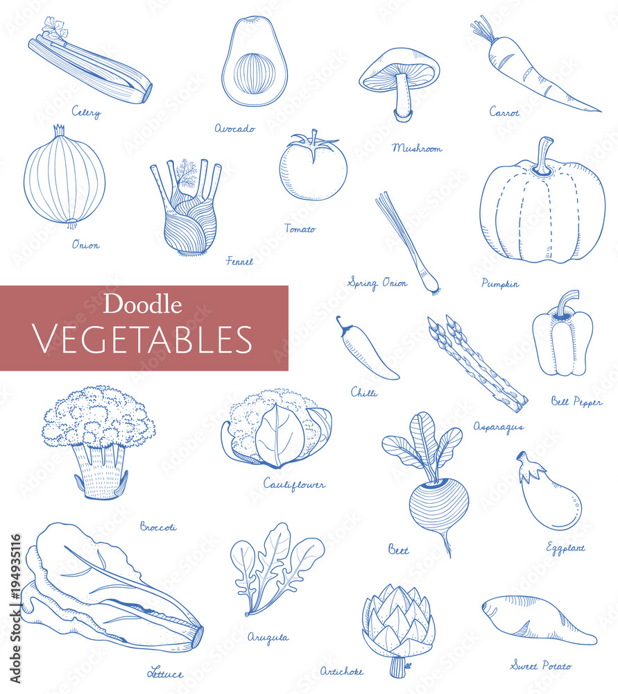 Illustration of vegetables set