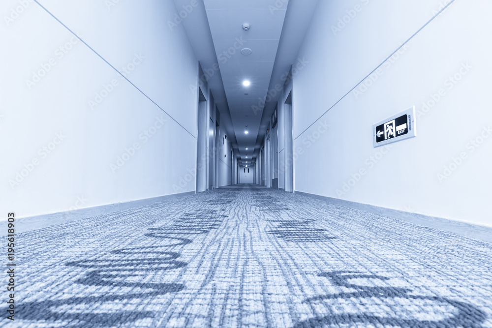 hallway in hotel and carpet